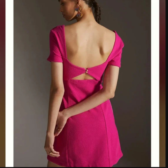 Anthropologie Maeve Cut-Out Pink Mini Dress - New - Small - Picture 2 of 3